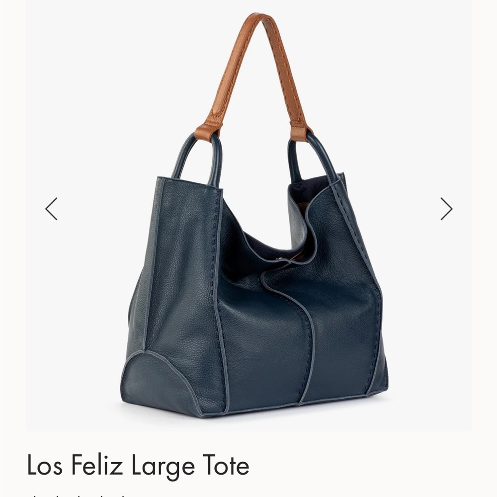 The Sak Los Feliz Tote - Dark Blue and Brown